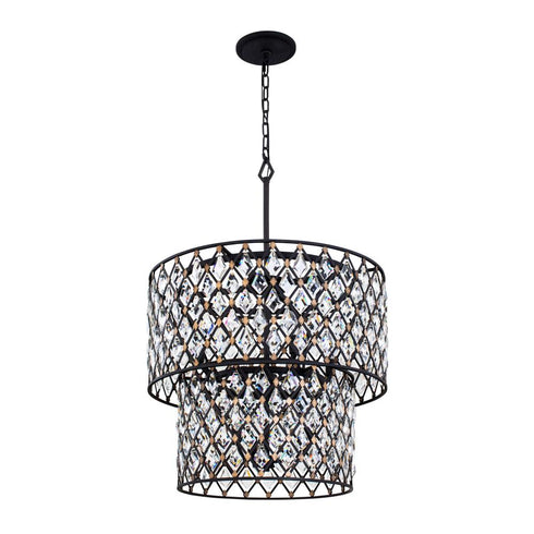 Varaluz Winsor Windsor 7 Light 2 Tier Crystal Chandelier Model: 345C07CBHG