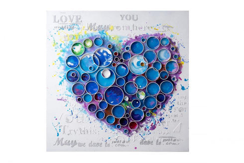 Varaluz Work Of Heart Blue Mixed Media Wall Art Model: 4DWA0111