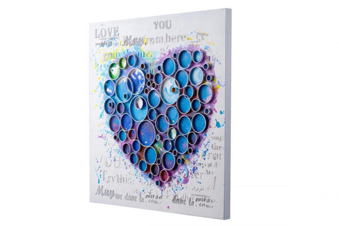 Varaluz Work Of Heart Blue Mixed Media Wall Art Model: 4DWA0111