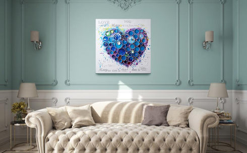 Varaluz Work Of Heart Blue Mixed Media Wall Art Model: 4DWA0111