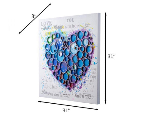 Varaluz Work Of Heart Blue Mixed Media Wall Art Model: 4DWA0111