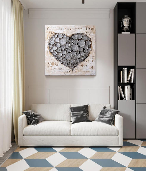 Varaluz Work Of Heart Silver Mixed Media Wall Art Model: 4DWA0114
