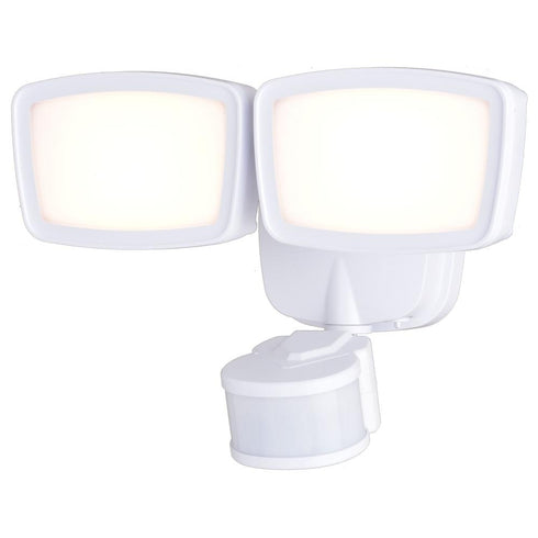 Vaxcel 10.75 in. 2 Light LED CCT Adj. Outdoor Motion Security Flood Light in White 240 Deg. Model: T0700