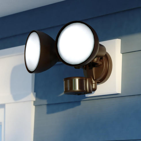 Vaxcel 11.75 in. 2 Light Outdoor Motion Sensor Security Flood Light in Bronze 240 Degrees Model: T0697