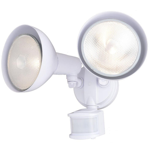 Vaxcel 11.75 in. 2 Light Outdoor Motion Sensor Security Flood Light in White 180 Degrees Model: T0694