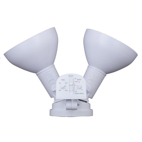Vaxcel 11.75 in. 2 Light Outdoor Motion Sensor Security Flood Light in White 180 Degrees Model: T0694