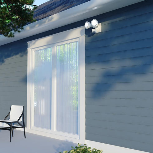 Vaxcel 11.75 in. 2 Light Outdoor Motion Sensor Security Flood Light in White 240 Deg. Model: T0696