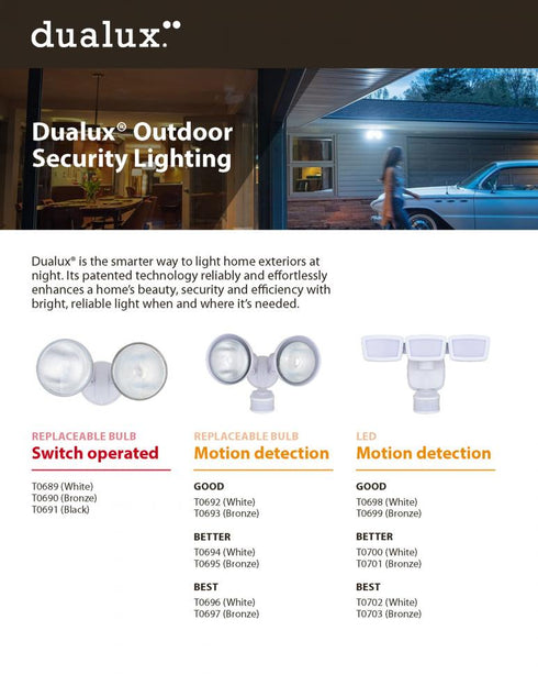 Vaxcel 11.75 in. 2 Light Outdoor Motion Sensor Security Flood Light in White 240 Deg. Model: T0696