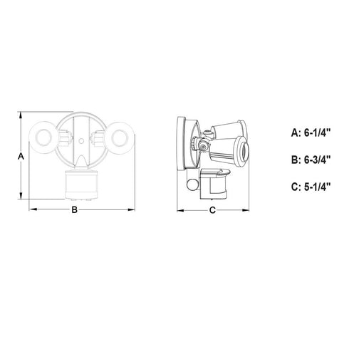 Vaxcel 6.75 in. 2 Light Outdoor Motion Sensor Security Flood Light in Bronze Model: T0693
