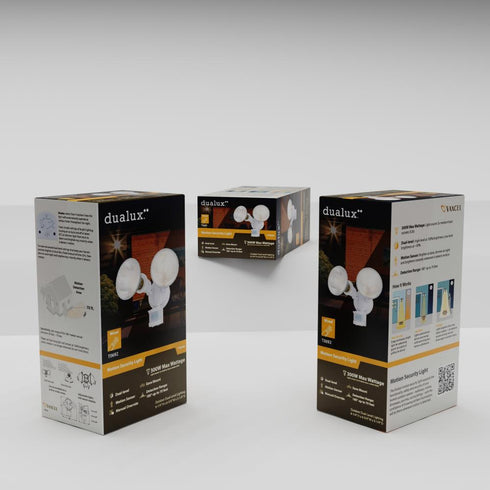 Vaxcel 6.75 in. 2 Light Outdoor Motion Sensor Security Flood Light in White Model: T0692