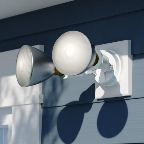 Vaxcel 6.75 in. 2 Light Outdoor Security Flood Light in White Model: T0689