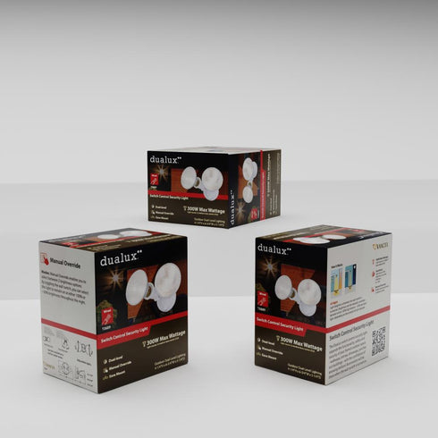 Vaxcel 6.75 in. 2 Light Outdoor Security Flood Light in White Model: T0689