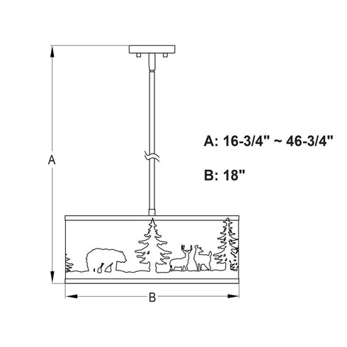 Vaxcel Acadia 18 in. W 3 Light Pendant in Bronze Model: P0416