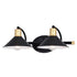 Vaxcel Akron 2 Light Vanity in Matte Black and Natural Brass with Matte White Model: W0435
