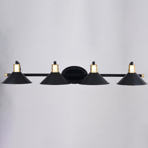 Vaxcel Akron 4 Light Vanity in Matte Black and Natural Brass with Matte White Model: W0437