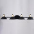 Vaxcel Akron 4 Light Vanity in Matte Black and Natural Brass with Matte White Model: W0437