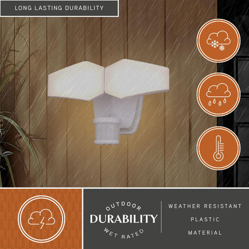 Vaxcel Almora 12 in. W 2 Light LED Outdoor Motion Sensor in White Model: T0784