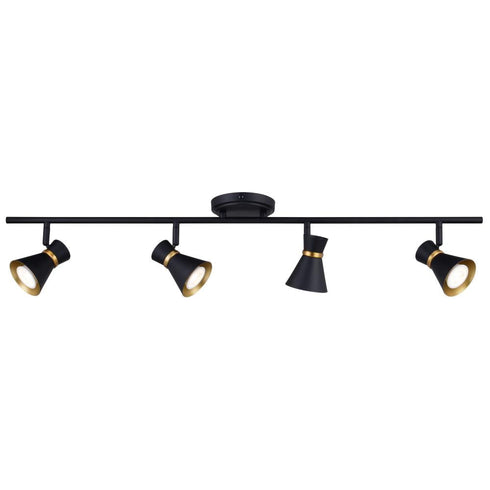 Vaxcel Alto 4 Light LED Directional Light in Matte Black and Satin Brass Model: C0287