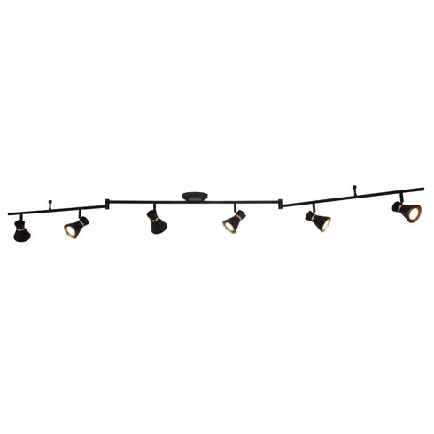 Vaxcel Alto 6 Light LED Directional Light in Matte Black and Satin Brass Model: C0288