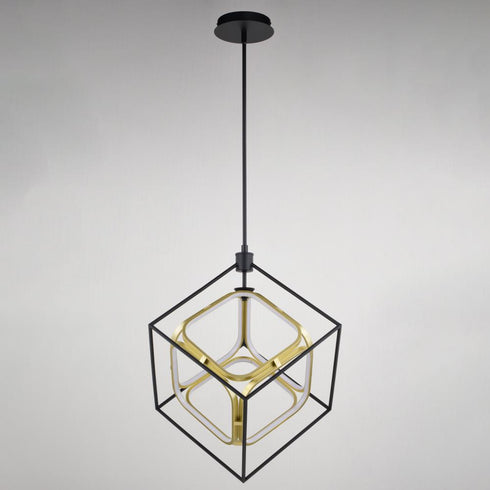 Vaxcel Anson 23.5 in. W LED Pendant in Matte Black and Gold Model: P0413