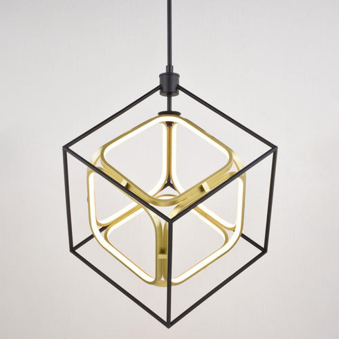 Vaxcel Anson 23.5 in. W LED Pendant in Matte Black and Gold Model: P0413