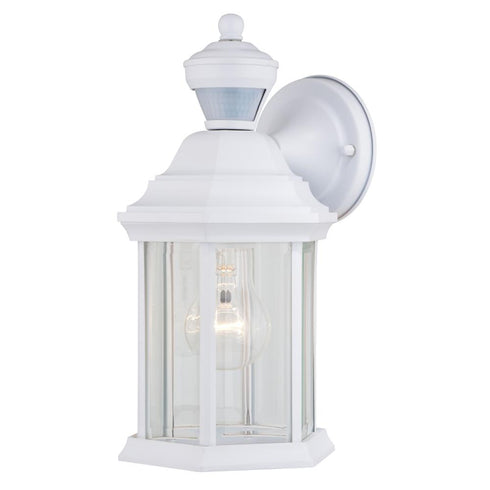Vaxcel Auburn Dualux 6.25 in. Outdoor Motion Sensor Wall Light in Textured White Model: T0730