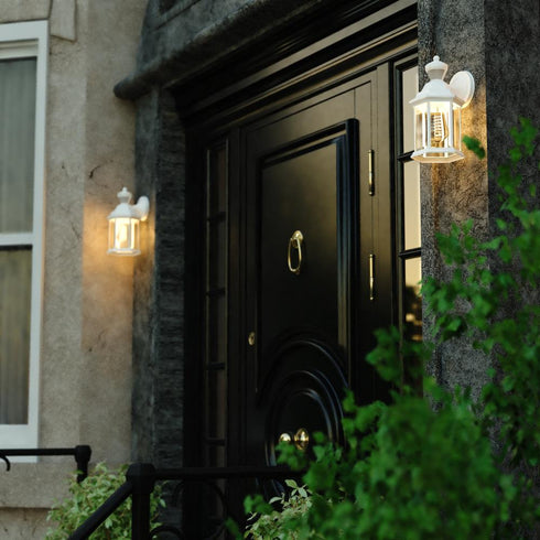 Vaxcel Auburn Dualux 6.25 in. Outdoor Motion Sensor Wall Light in Textured White Model: T0730
