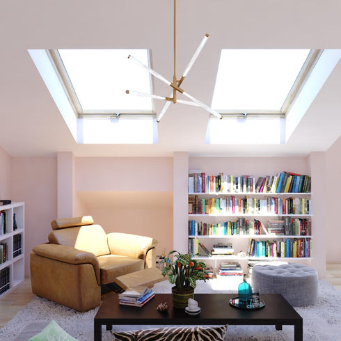 Vaxcel Avalon 27 in. W 6 Light LED Pendant in Muted Brass Model: P0426