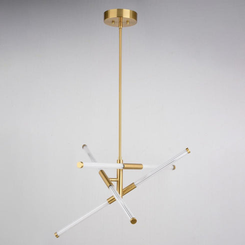 Vaxcel Avalon 27 in. W 6 Light LED Pendant in Muted Brass Model: P0426