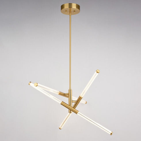 Vaxcel Avalon 27 in. W 6 Light LED Pendant in Muted Brass Model: P0426