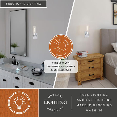 Vaxcel Bari 13 in.H Wall Light in Chrome Model: W0501