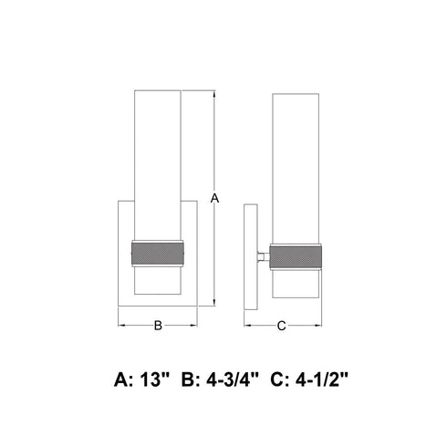 Vaxcel Bari 13 in.H Wall Light in Chrome Model: W0501