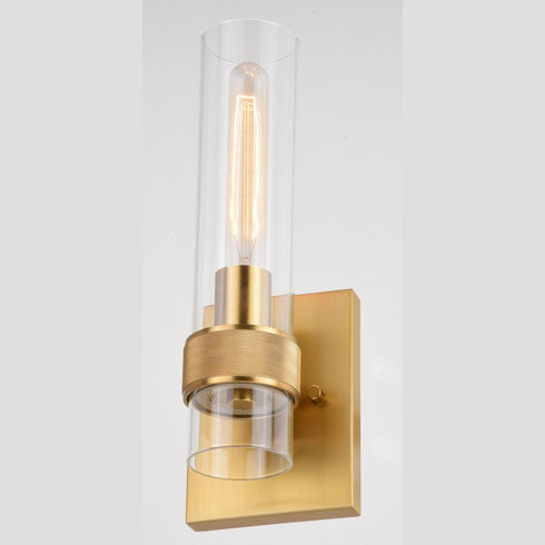 Vaxcel Bari 13 in.H Wall Light in Satin Brass Model: W0426