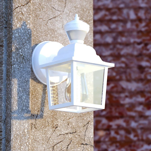 Vaxcel Bedford Park Dualux 5.25 n. Outdoor Motion Sensor Wall Light in Textured White Model: T0733