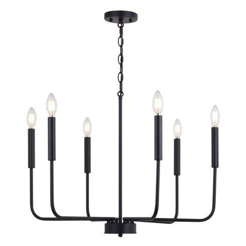 Vaxcel Belden 26 in. 6 Light Chandalier Matte in Black Model: H0297