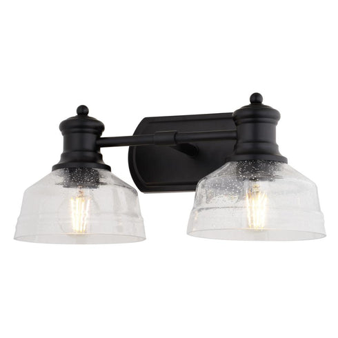 Vaxcel Beloit 17 in. W 2 Light Vanity Light Black in Matte Black Finish Model: W0503