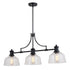 Vaxcel Beloit 36.5 in 3 Light Linear Chandelier in Matte Black Model: H0293