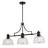 Vaxcel Beloit 36.5 in 3 Light Linear Chandelier in Matte Black Model: H0293