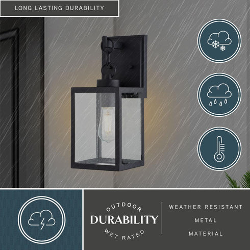 Vaxcel Berkley 6 in. W Outdoor Wall Light in Textured Black Model: T0771