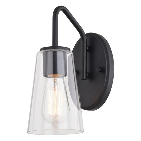Vaxcel Beverly 1 Light Wall Light in Matte Black Model: W0441