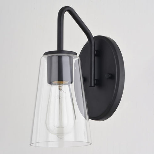 Vaxcel Beverly 1 Light Wall Light in Matte Black Model: W0441