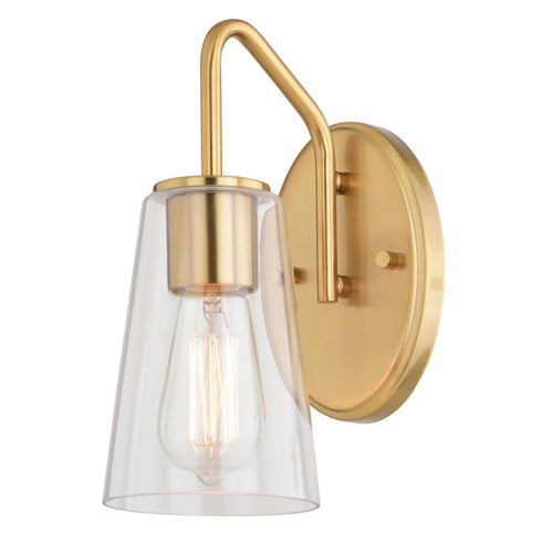 Vaxcel Beverly 1 Light Wall Light in Muted Brass Model: W0443
