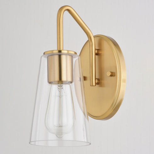 Vaxcel Beverly 1 Light Wall Light in Muted Brass Model: W0443