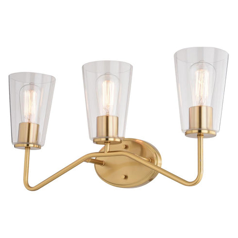 Vaxcel Beverly 3 Light Vanity in Muted Brass Model: W0442