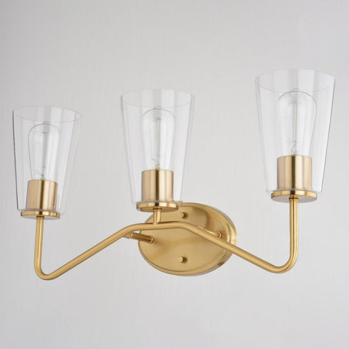 Vaxcel Beverly 3 Light Vanity in Muted Brass Model: W0442
