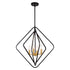 Vaxcel Brady 22 in. 4 Light Pendant in Black and Satin Brass Model: P0389