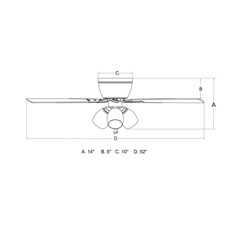 Vaxcel Brayton 52 in Ceiling Fan in White Model: F0117