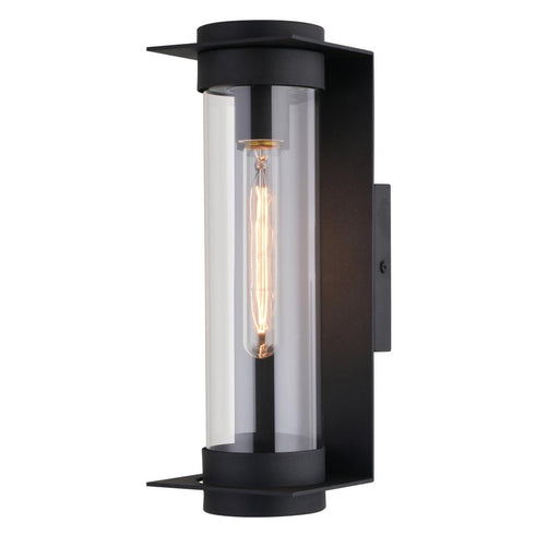 Vaxcel Brighton Park 14 in. H Outdoor Wall Light in Textured Black Model: T0711