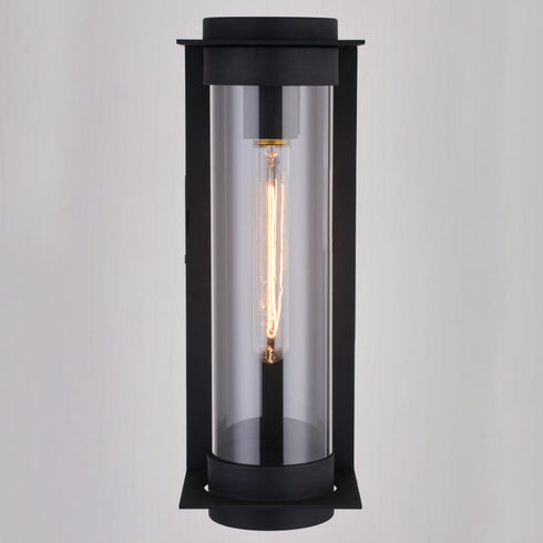 Vaxcel Brighton Park 14 in. H Outdoor Wall Light in Textured Black Model: T0711