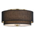 Vaxcel Burnaby 13 in. 2 Light Flush in Matte Brass with Black Fabric Model: C0309